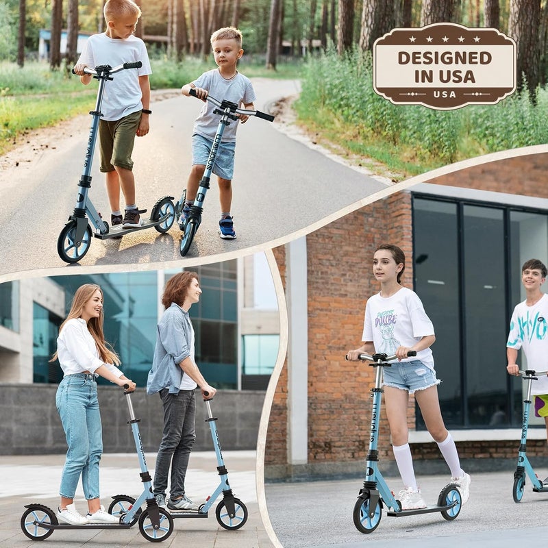 WAYPLUS Kick Scooter for Ages 6+,Kid, Teens & Adults. Max Load 240 LBS. Foldable, Lightweight, 8IN Big Wheels for Kids, Teen and Adults, 4 Adjustable Levels. Bearing ABEC9 - Image 5